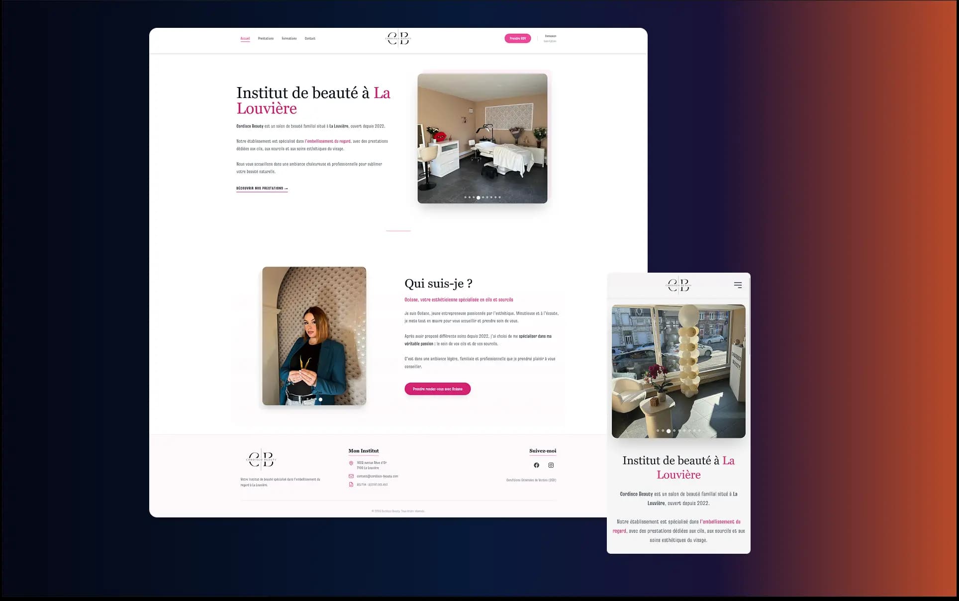 Aperçu du site Cordisco Beauty développé par NEXADEV